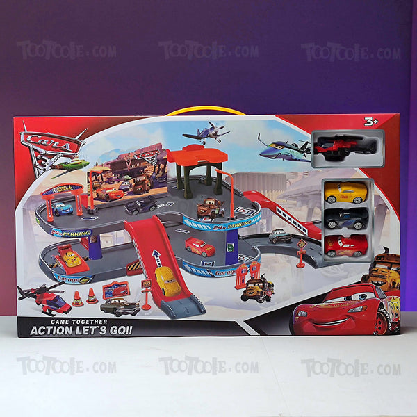 cars-3-parking-lot-track-set-w-cars-helicoptor-35-pcs-for-kids