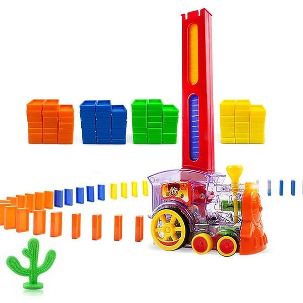 The Domino Train Toy Set w/ 60 Dominos Music & Lights Toy for Kids